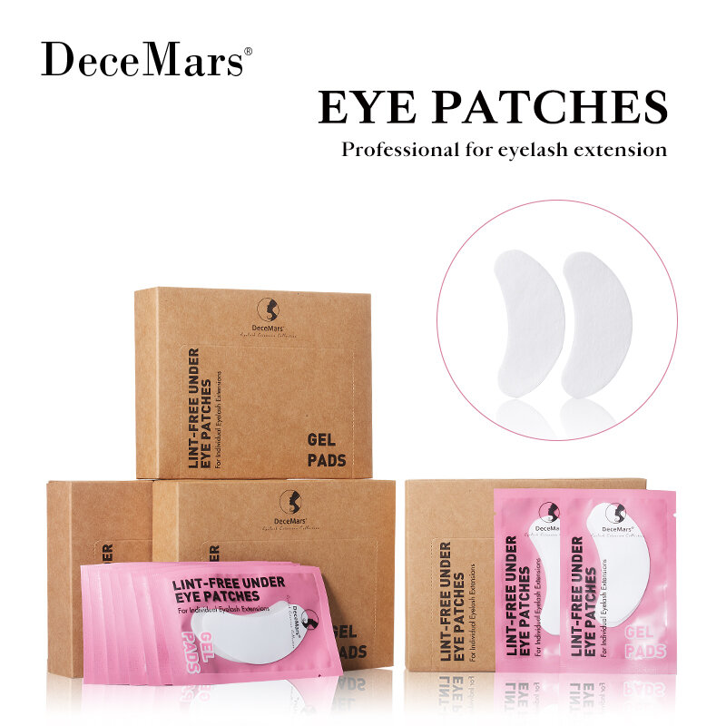 Parches de ojos DeceMars para extensión de pestañas, 50 pares/paquete