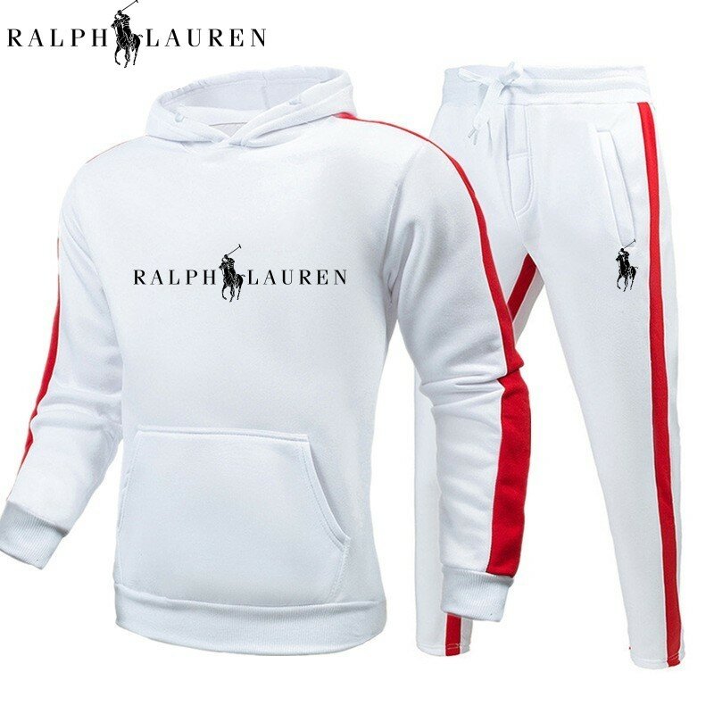 Комплект спортивной одежды RALPH LAUREN мужской, Повседневная Толстовка с капюшоном и штаны, приталенный силуэт, брендовая одежда