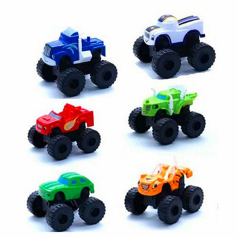 6 sztuk/partia potworne maszyny zabawki samochodowe rosyjskie cudowne ciężarówki figurki płonące zabawki dla dzieci prezenty urodzinowe