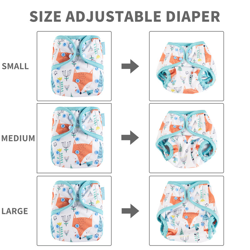 2024 new design! Happy Flute 1 pcs color-edged diaper waterproof cover eco-friendly diaper cover