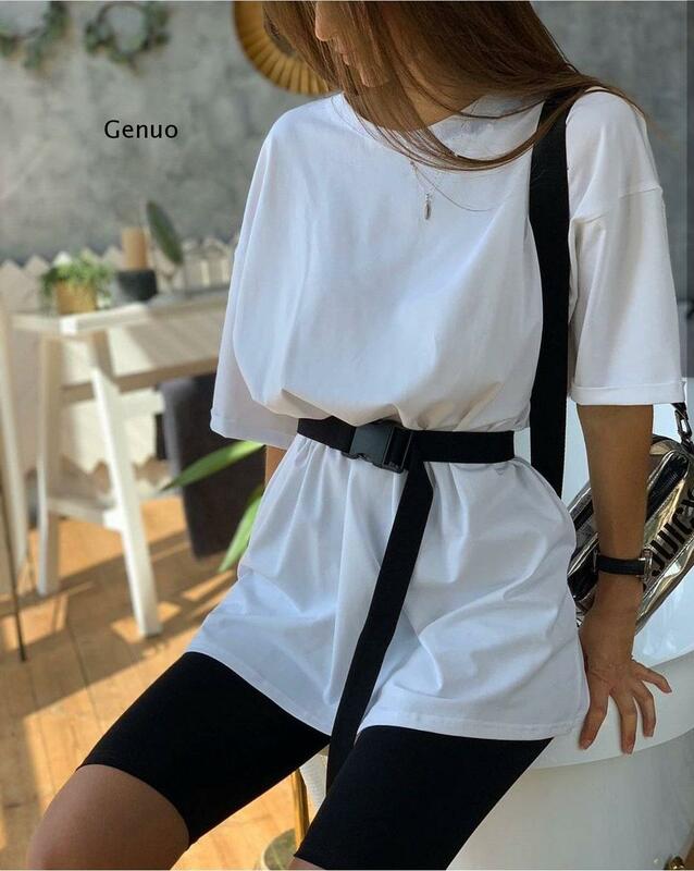 Casual Solid Outfits Women's Two Piece Suit with Belt Home Loose Sports Tracksuits Fashion Bicycle Summer Hot Suit