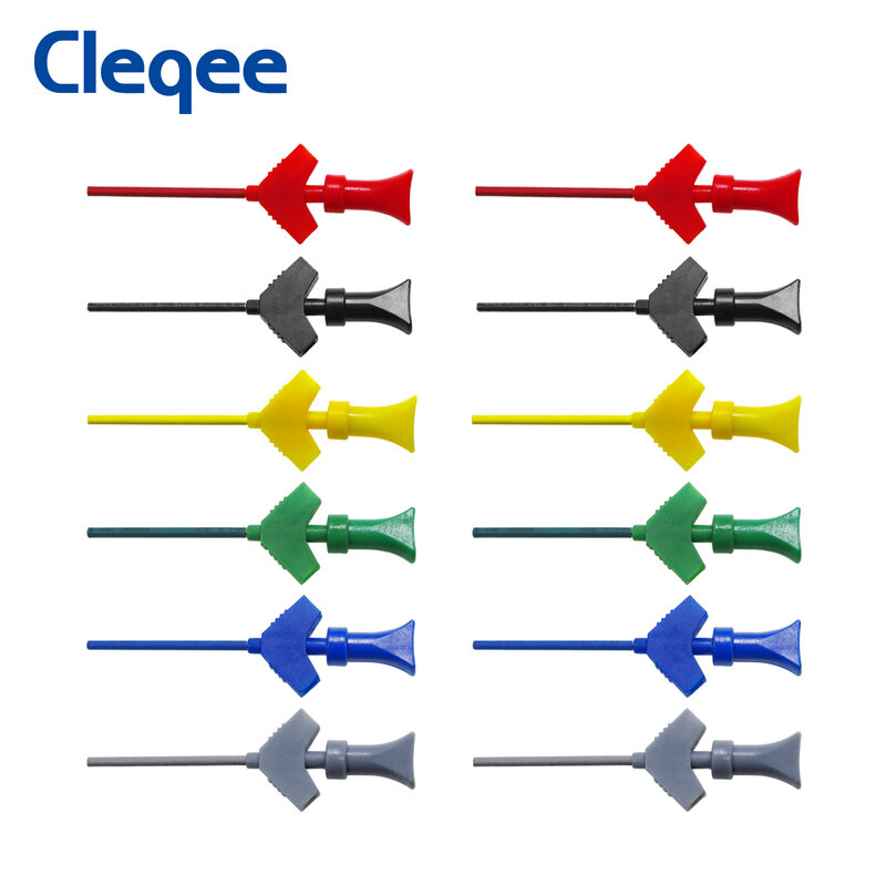 Cleqee SMD IC Test Hook Mini Logic Analyzer Grabber Internal Spring Probe Clips Jumper Connect Dupont Test Lead Accessory