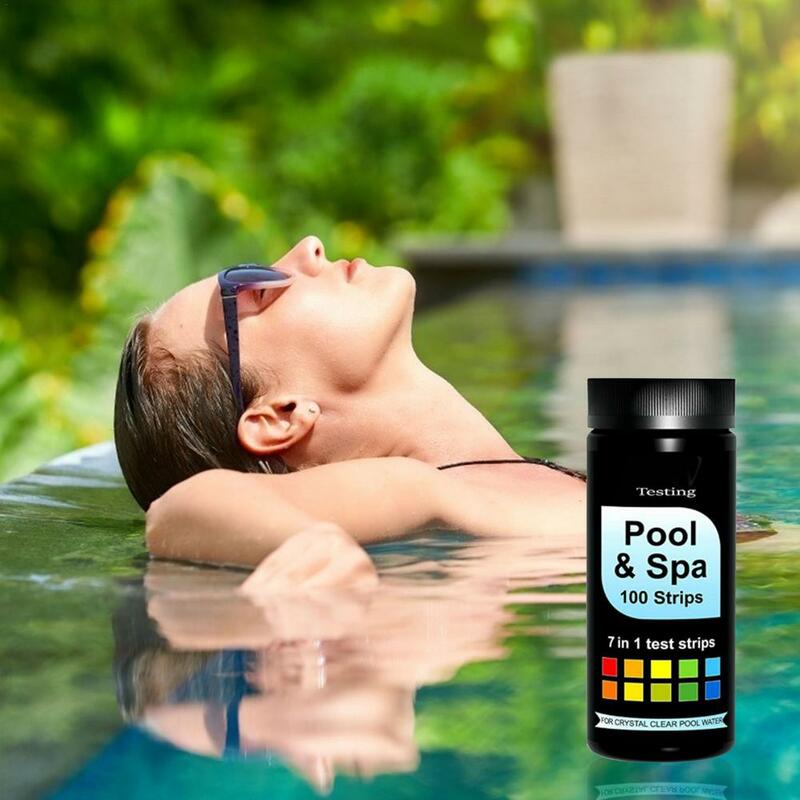 Bandelettes de Test de qualité de l'eau de piscine 7 en 1, pour piscine et Spa, pour détecter le PH chlore brome à