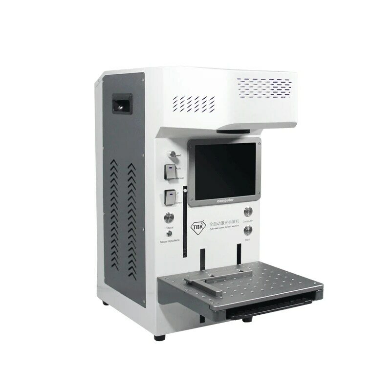 Máquina de impressão e remoção de vidro para celular tbk958a, com foco automático, para marcação de gravação