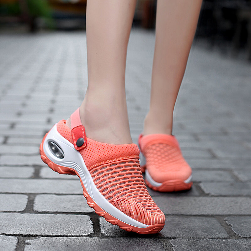 STRONGSHEN  New Women Shoes Casual Increase Cushion Sandals Non-slip Platform Sandal For Women Mesh Outdoor Walking Slipper