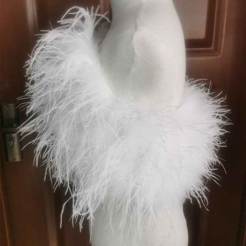 Novo design cardioide 100% natural, sutiã de cabelo de avestruz, roupa interior feminina, casaco de pele de avestruz real adequado para festa de casamento