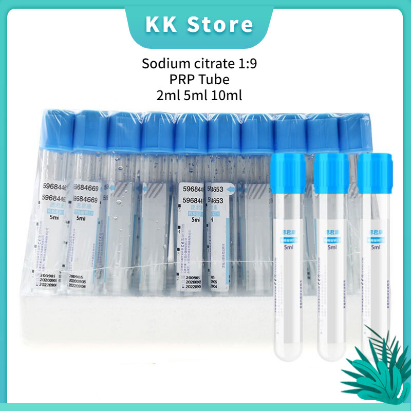 Tubo de recolección de sangre al vacío desechable, tubos PT estériles, azul, superior, PRP, citrato de sodio, prueba de laboratorio, 1:9, 50 unids/lote