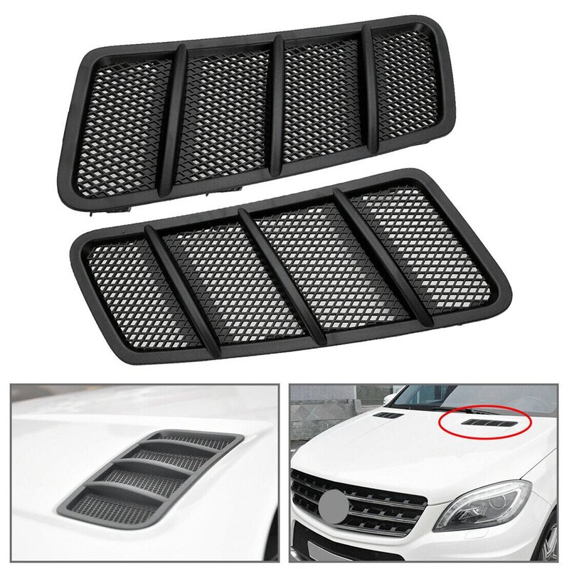 2X Side Hood Air Vent Grille Cover for Mercedes-Benz W166 ML GL Class 2012-2015 1668800105 1668800205