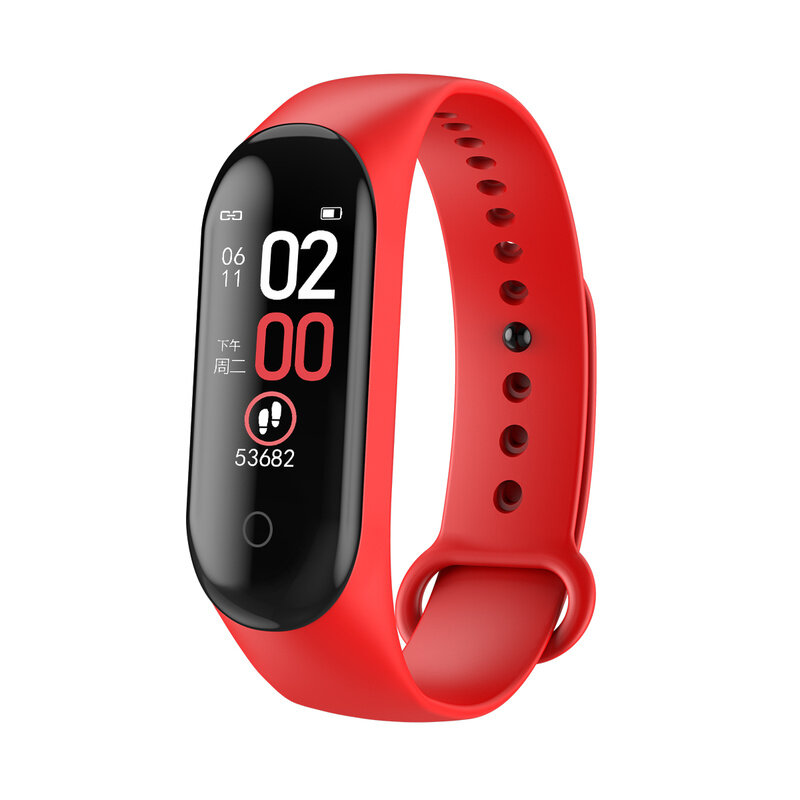 2020 Sport Läuft Schrittzähler M4 Smart Armband Herz Rate Wasserdichte Touch Screen Bluetooth Fitness Tracker Pedometer