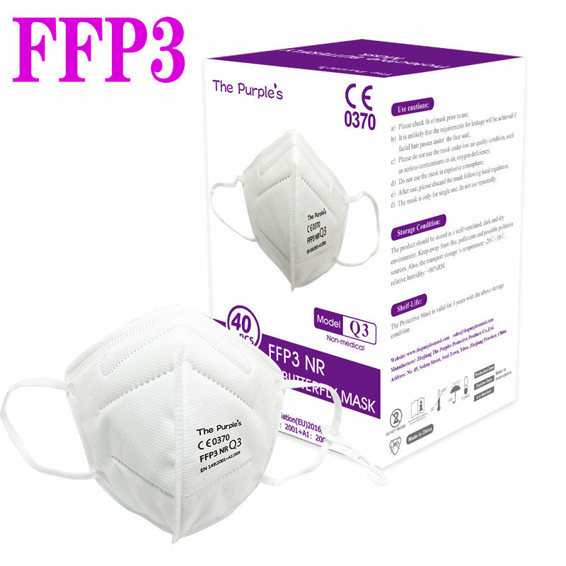 FFP3 KN95 Masques de protection CE pour adultes, masque de sécurité, masque buccal, filtre à 5 couches, anti-poussière