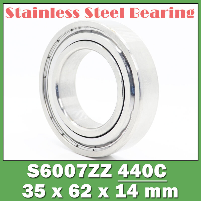 S6007ZZ Bearing 35*62*14 mm ( 2 PCS ) S6007 Z ZZ S 6007 440C Stainless Steel S6007Z Ball Bearings