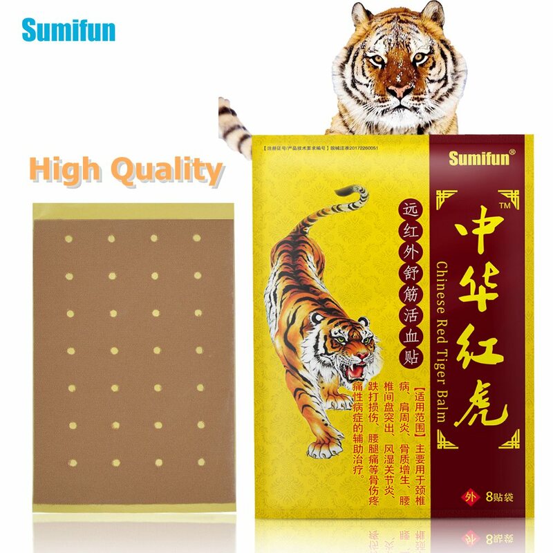 Sumifun-Tiger Gesso Herbal Bálsamo, Capsicum Gesso para Articulação, Artrite Reumatóide, Alívio Da Dor Muscular, 8pcs por Saco