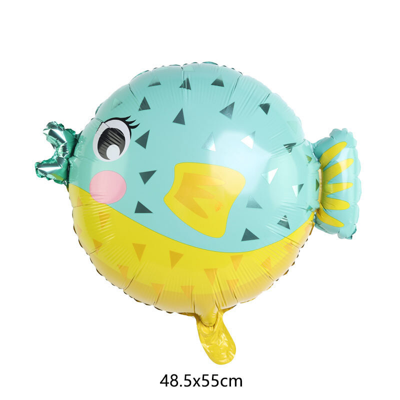 Balão de alumínio com película de animais marinhos, balão para festa de casamento, aniversário de crianças, decoração de chá de bebê
