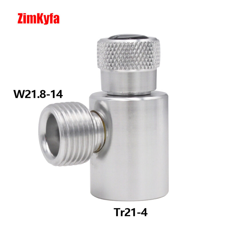 Adaptor pengisi logam Soda W21.8-14 ke Tr21-4, Kit konektor Adaptor tangki Gas CO2 untuk Regulator Homebrew akuarium
