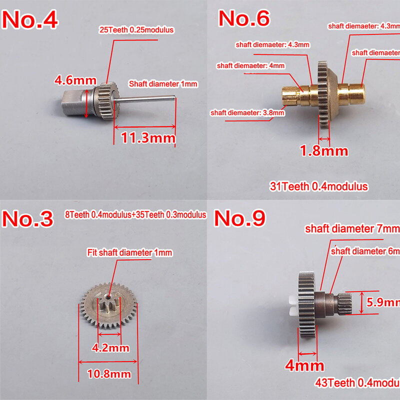 Conjunto de engranajes de Metal de precisión, conjunto de caja de cambios de hierro y cobre en miniatura, 0,25, 0,3, 0,4 M, módulo de engranaje para eje de 1MM, dientes en T, eje de engranaje artesanal