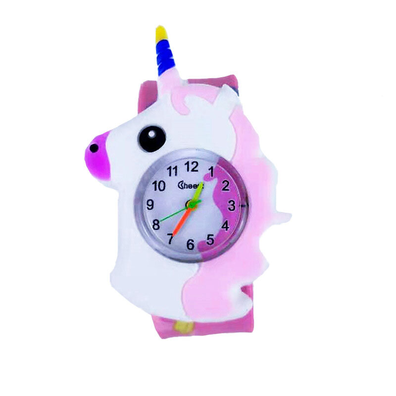 Relógio infantil 3d de desenho animado, relógio de pulso de quartzo com pulseira de silicone para meninos e meninas, presente para crianças