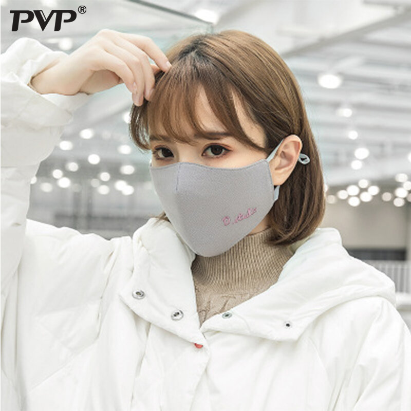 PVP * Cotton Black Mouth Face Mask Anti Dust printing Filter Windproof Mouth-muffle for Men Women Black Fashion warm