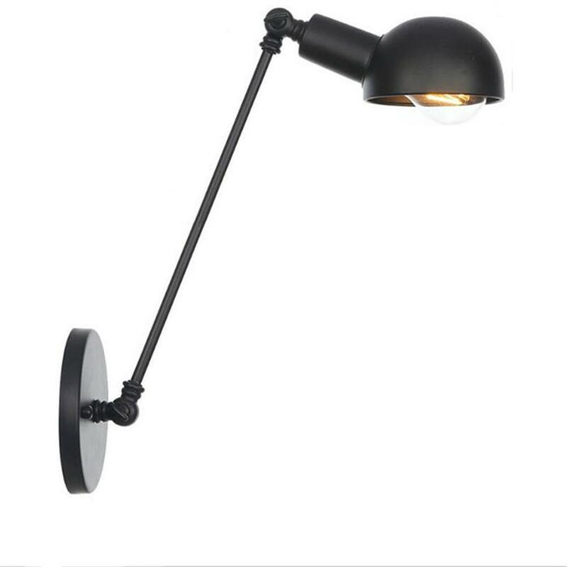 Регулируемая настенная лампа в стиле лофт, винтажный светильник Эдисона с длинным поворотным кронштейном, винтажный осветительный прибор, бра
