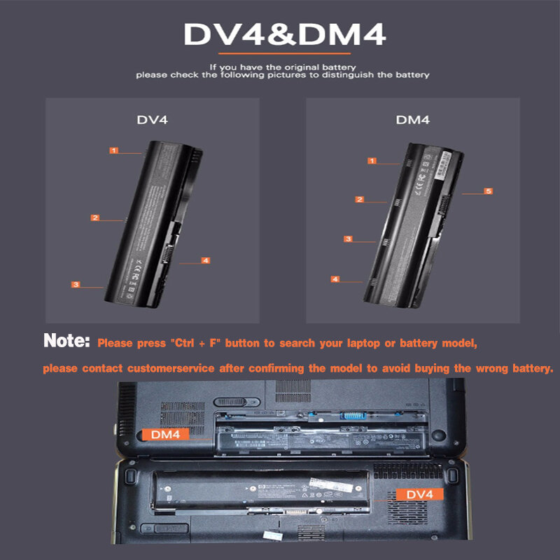 6 Sel Mu06 Baterai Laptop Baru untuk HP Notebook PC 593553-001 untuk Pavilion G4 G6 G7 G32 Cq42 593562-001 Dm4 Dv6 MU09 HSTNN-LB0W