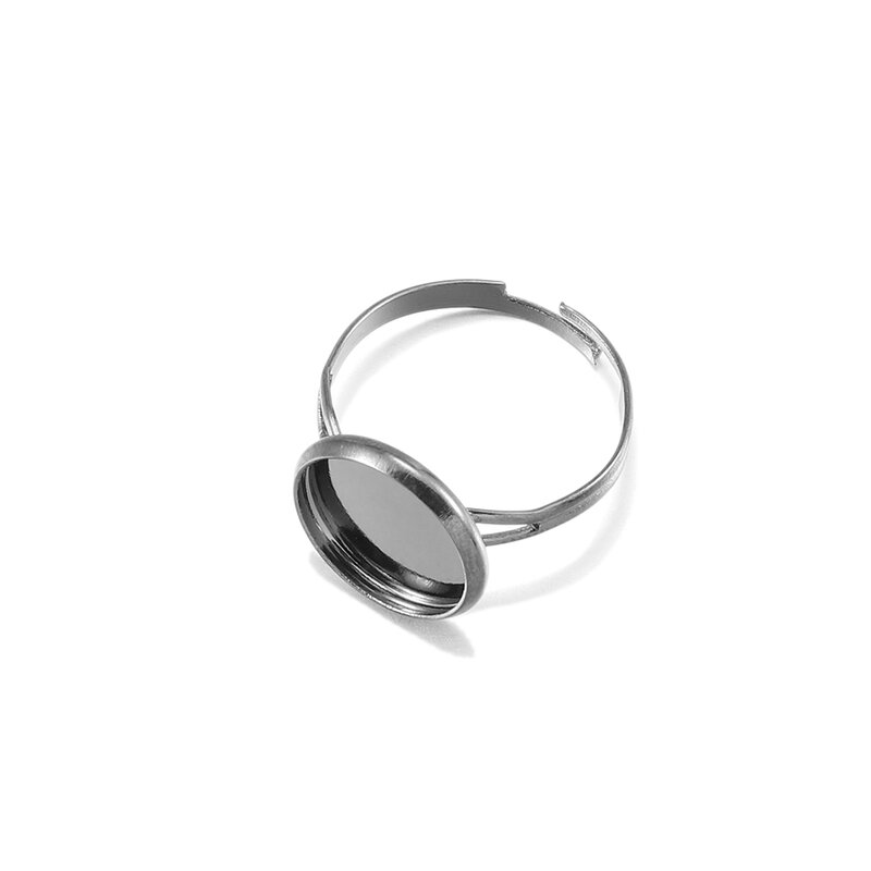 10 pçs/lote ajustável anel em branco base ajuste diâmetro 10 12 14 16 18 20 25 mm cabochons de vidro cameo configurações bandeja diy jóias fazendo anel