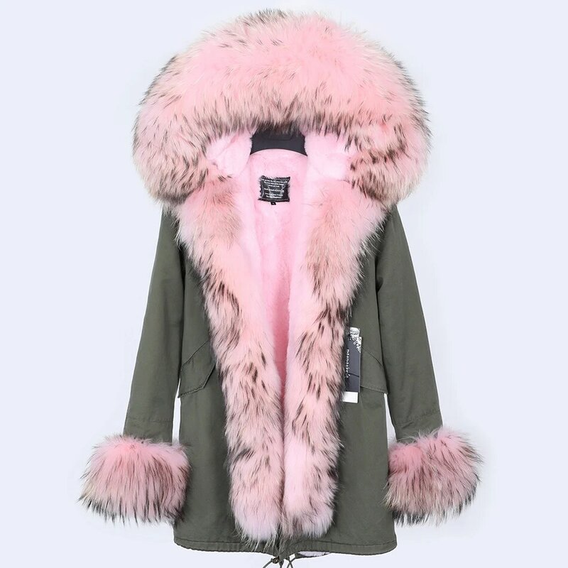 Real fur coat ladies winter raccoon fur coat fur coat 2020 big collar fur system overcoming big hat