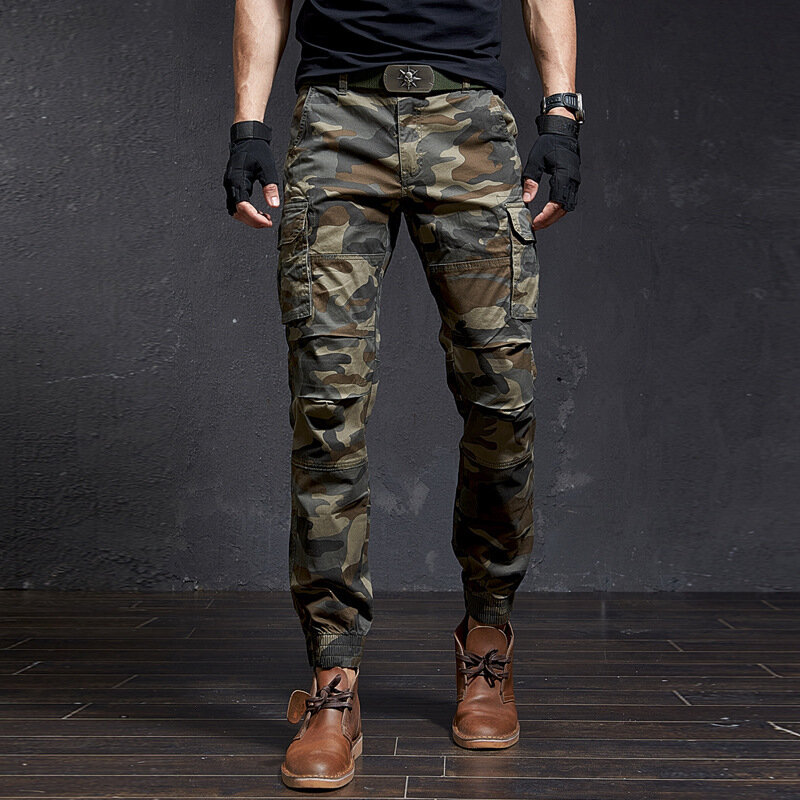 Moda di alta qualità Slim Camouflage Casual pantaloni Cargo tattici maschili Streetwear Harajuku Joggers abbigliamento uomo pantaloni mimetici