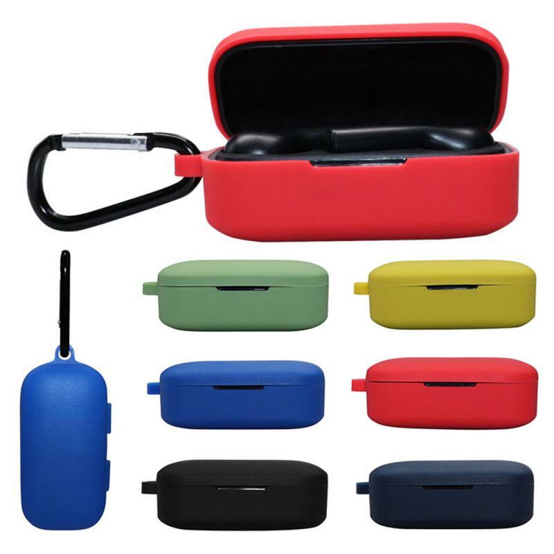 Earphone Silicone Protection Case Cover for QCY T5 Wireless Bluetooth Portable Protective Case with anti-lost Buckle