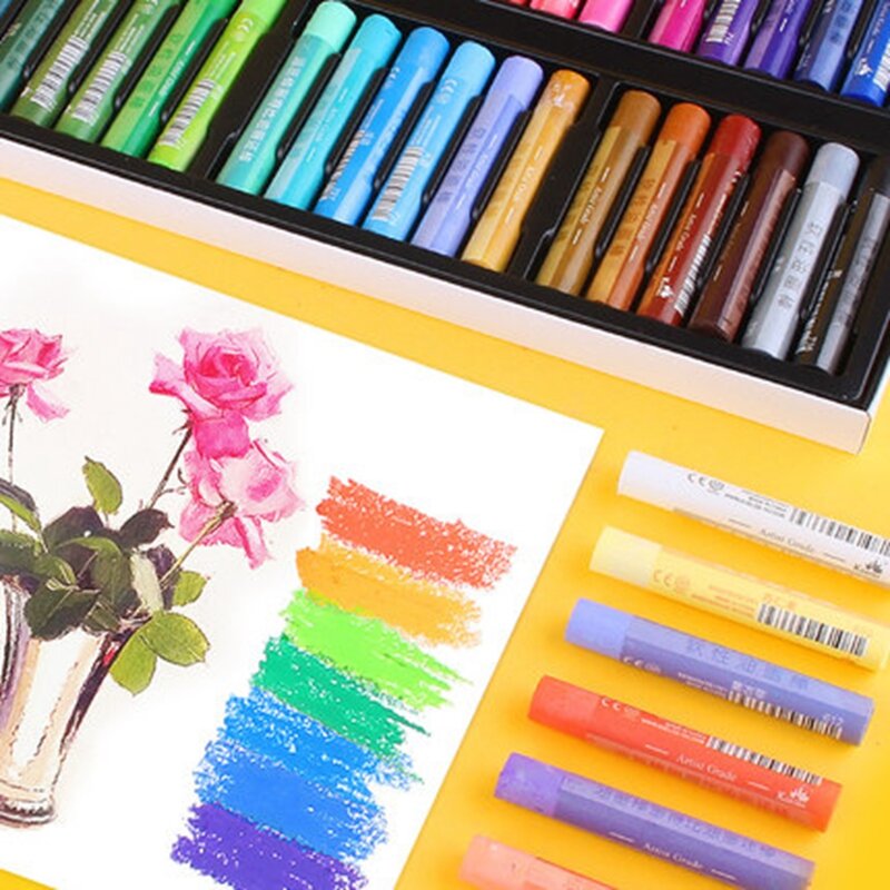 Kuelox Art Softน้ำมันพาสเทล/Crayon Macaron/Morandi/ศิลปินเกรด 12/24/36 สีละลายน้ำ/ผิวมันGraffiti Soft Pastelภาพวาด