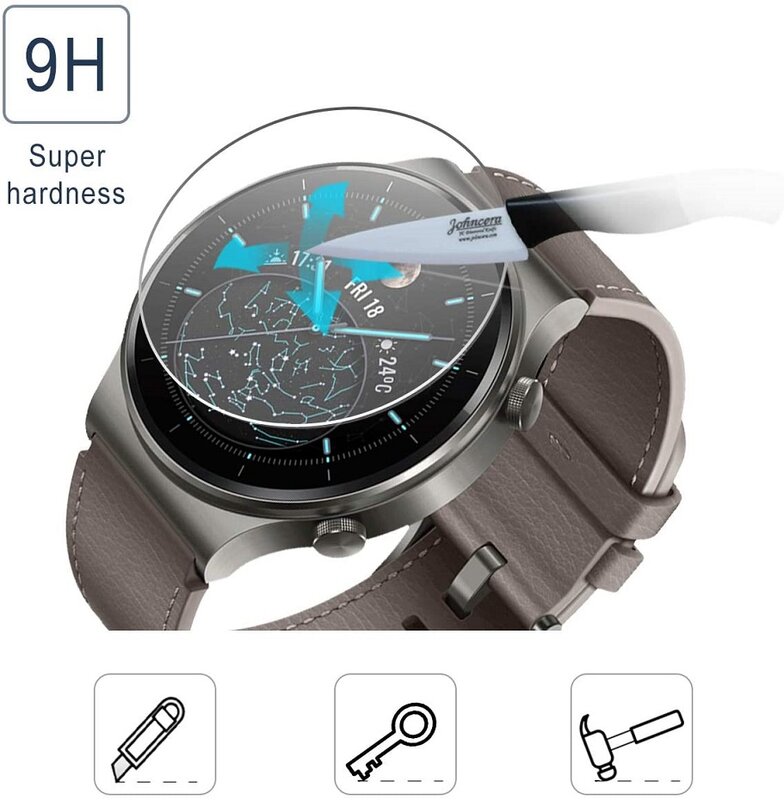 กระจกนิรภัยป้องกันหน้าจอสำหรับ Huawei นาฬิกา GT GT2 Pro 46Mm HD ป้องกันฟิล์มสำหรับ Huawei GT2 46นาฬิกาอุปกรณ์เสริ...