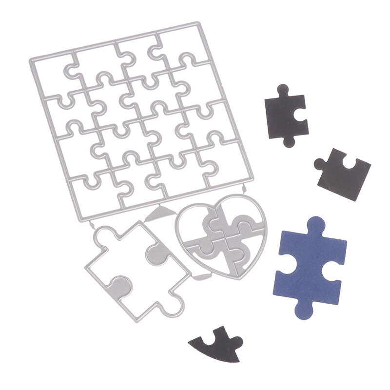 Serce Puzzle metalowe wykrawacze szablony DIY Album Scrapbooking pieczęć karta papierowa wytłaczanie rękodzieło Decor