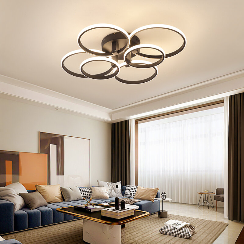 Светодиодный потолочный светильник Smart Home Alexa с дистанционным управлением, лампа для гостиной, спальни, 90-260 В