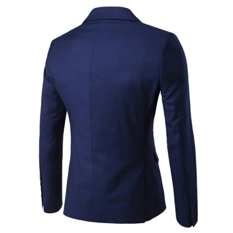 2Pcs/Set Plus Size Men Solid Color Long Sleeve Lapel Slim Button Business Suit men costume homme perfect gifts for men