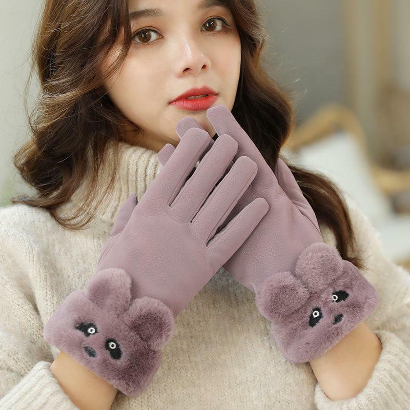 Женские зимние перчатки, плюшевые перчатки, зимние перчатки, варежки, женские зимние хлопковые перчатки, ветрозащитные и непромокаемые перчатки для сенсорных экранов