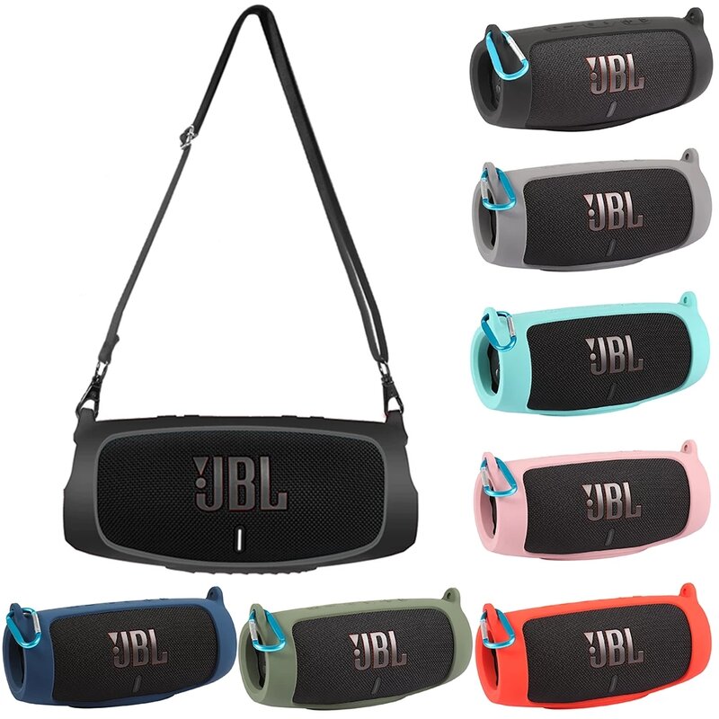Neue Bluetooth Lautsprecher Fall Weiche Silikon Abdeckung Haut Mit Strap Karabiner für JBL Ladung 5 Wireless Bluetooth Lautsprecher Tasche