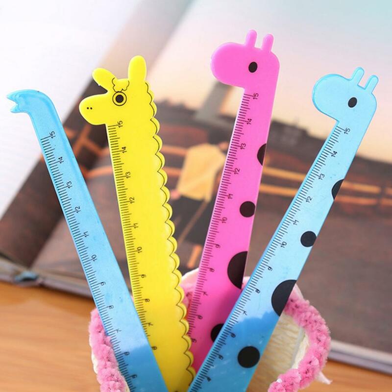 Cute Rulers Cartoon Giraffe Animal Plastic Ruler Kids Student School Stationery Gift Rulers линейка для пэчворка транспортир