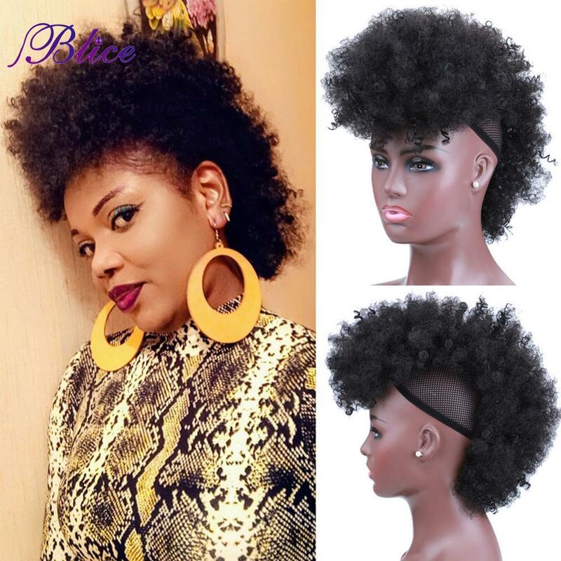 Blice sintetico High Puff Frohawks Short Kinky Curly Style Mohawk Hair Extension Clip In HairPiece per donne afroamericane