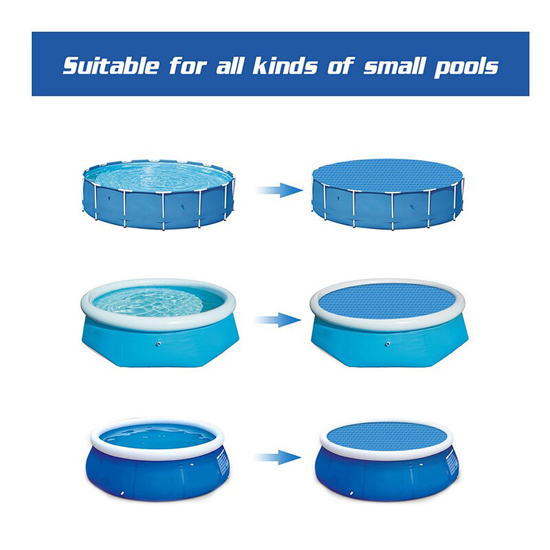 Cubierta de piscina impermeable a prueba de polvo, manta redonda de PE, Protector plegable, 5 a 152cm