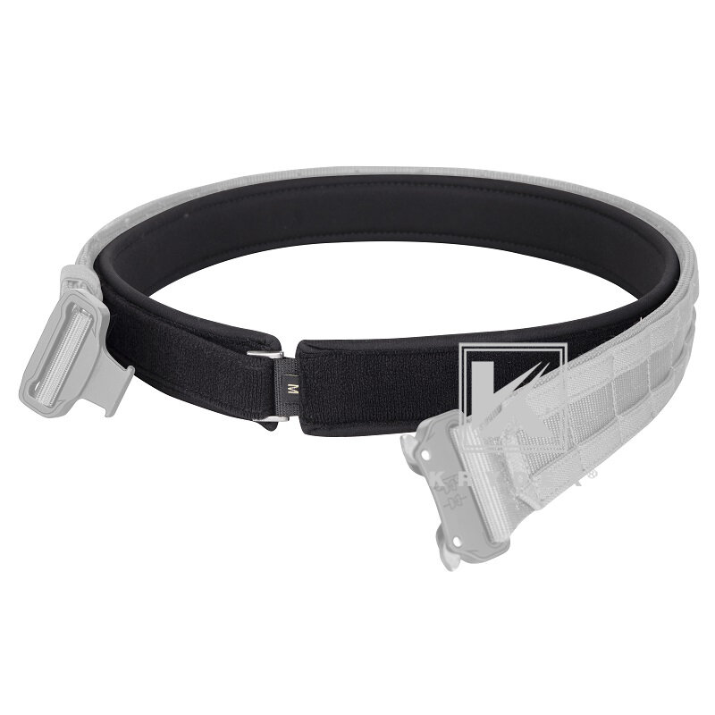 KRYDEX-cinturón interior acolchado de 1,5 ", forro de bucle cómodo, nailon, para tiro de batalla, negro, para cinturón de 1,5" a 2"
