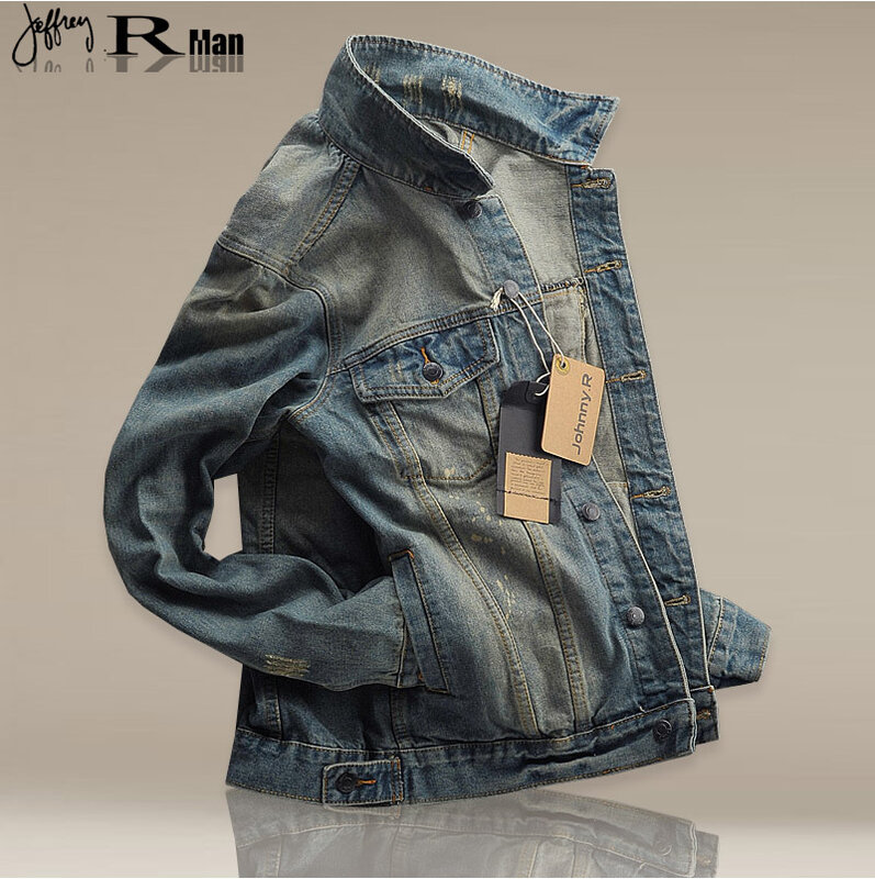 Neue Stil Mode Mann Slim Fit MÄNNER Jacke Jeans Mantel herren Winter Korean-stil Denim Jacke männer