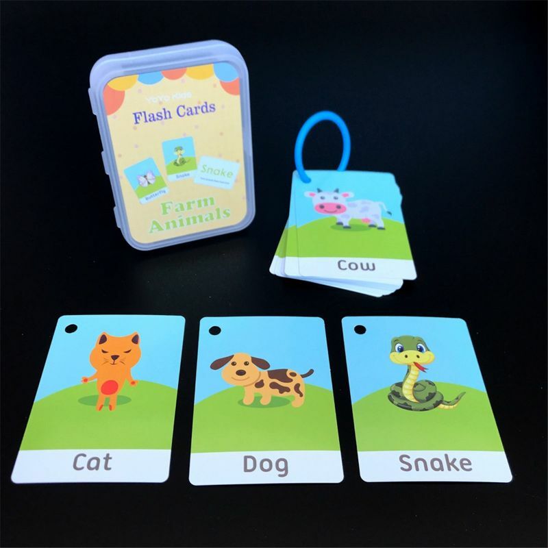 Cartes Flash Montessori pour bébé, apprentissage des mots anglais, jouets éducatifs, Y4UD