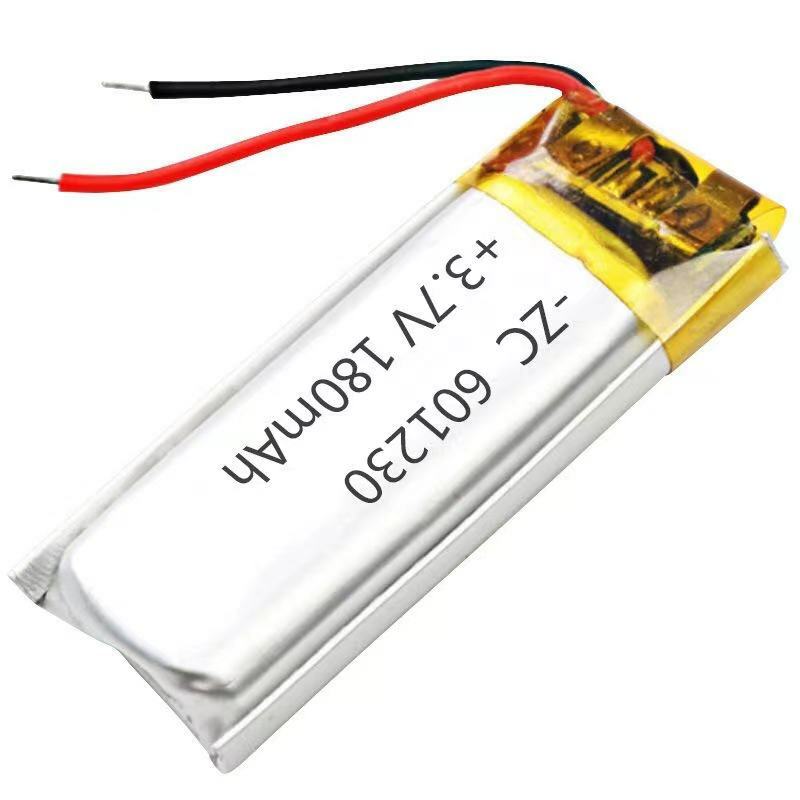 Compre más batería de polímero de litio de 3,7 V, 601230-180 mah, luz nocturna pequeña, auriculares bluetooth, carga de batería MP3