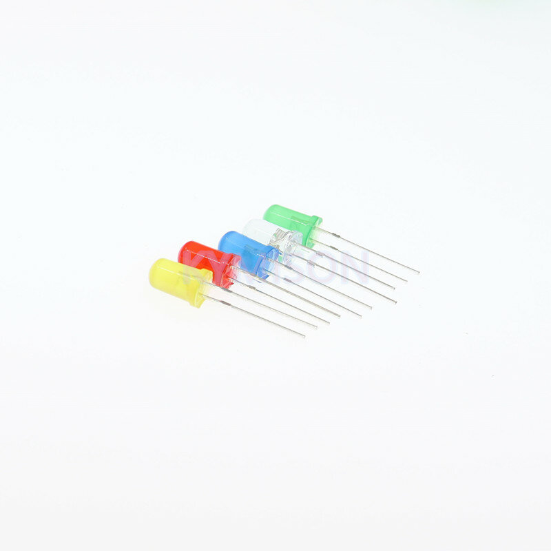 500 sztuk/partia 5mm diody LED 5mm różne zestawy biały zielony czerwony niebieski YellowDIY dioda emitująca światło w torbie/pudełku
