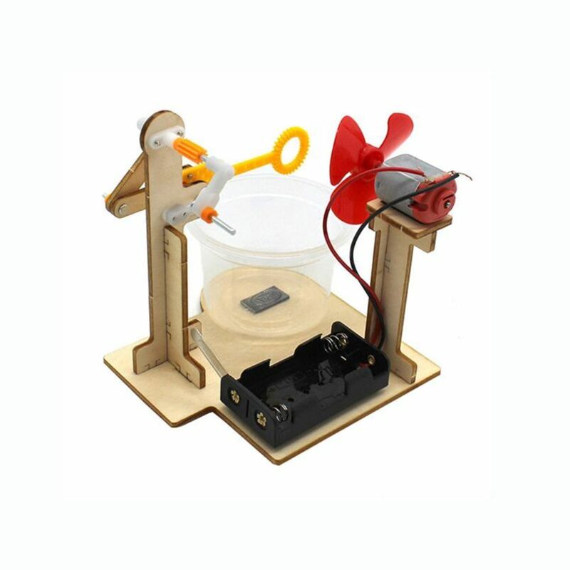 DIY Montage Spielzeug Holz Puzzle Blase Machen Maschine Physik Spielzeug Mechanische Kit Spielzeug