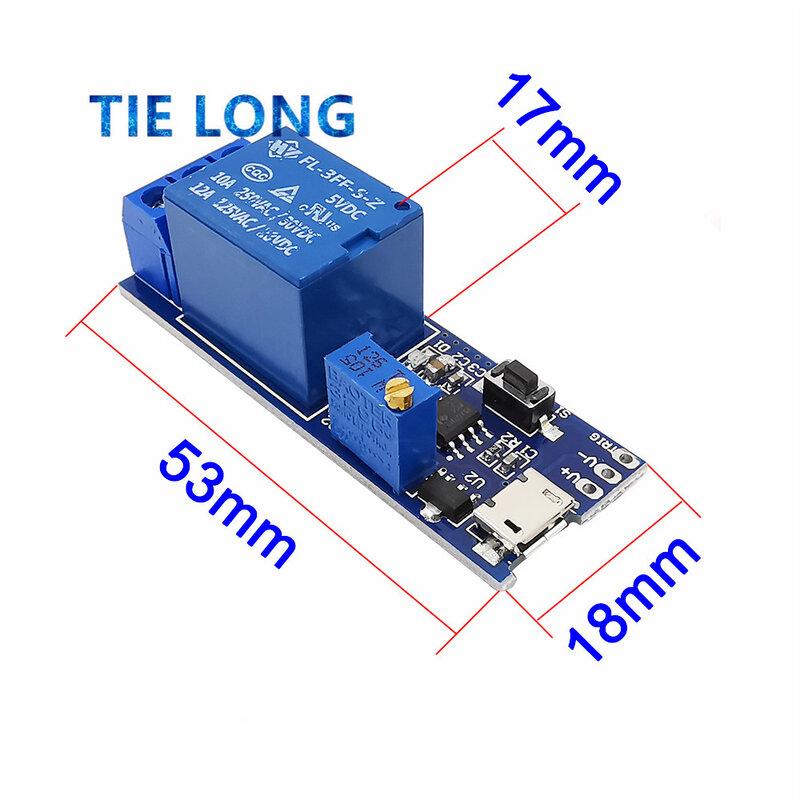 Smart Elektronik Control Modul Trigger Verzögerung Schalter 5V-30V Micro USB Power Einstellbare Verzögerung Relais Timer