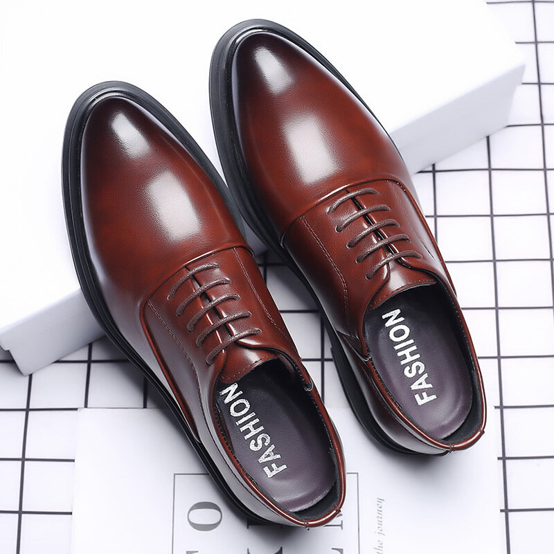 WOTTE Business Männer Formale Schuhe Schwarz Leder Schuhe Herren Fashion Casual Kleid Schuhe Klassische Italienisch Formal Oxford Schuh Für Männer
