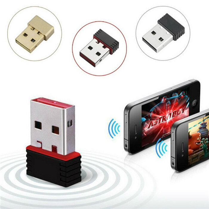 Adaptador de alta potencia MTK7601 de 150Mbps, Mini usb, wifi, adaptador directo, USB 2,0