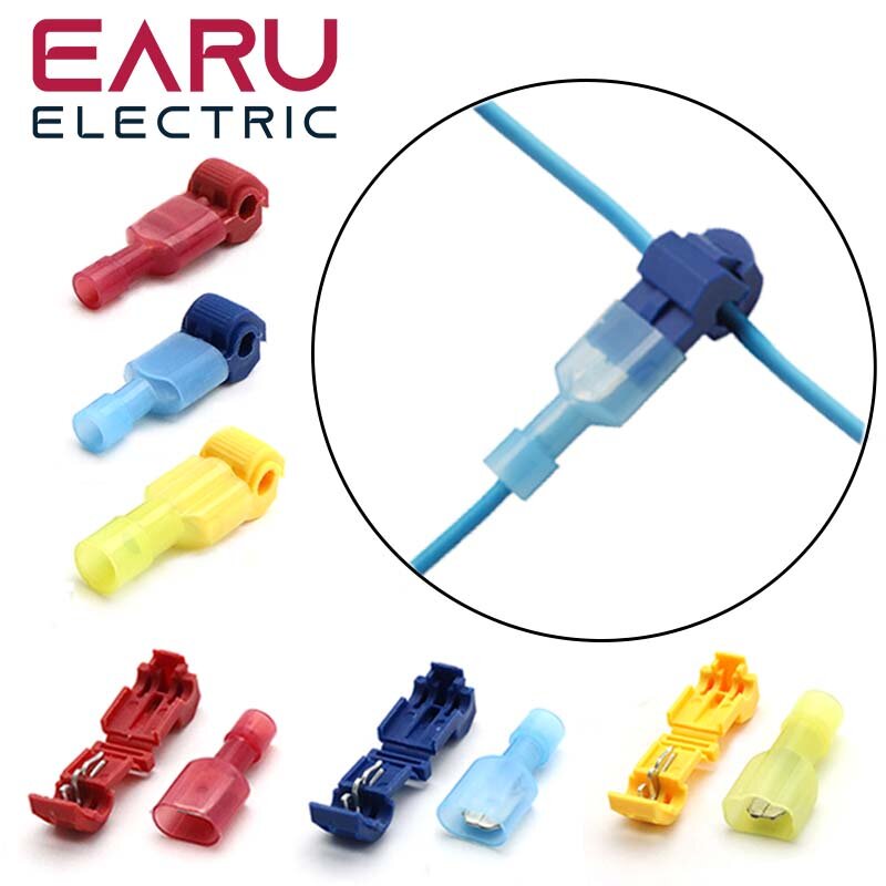 10/20/30/40/50Pcs T-Tap Connector Quick Electrical Cable Connector Snap Splice Lock Wire Terminal Waterproof Crimp Wire Terminal