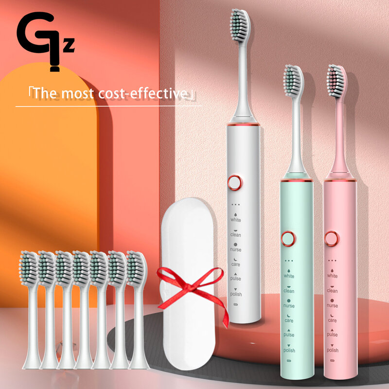 GeZhou ไฟฟ้าแปรงสีฟันชาร์จ IPX7กันน้ำ Sonic แปรงสีฟันเด็ก18โหมดแปรงสีฟัน16หัวแปรง