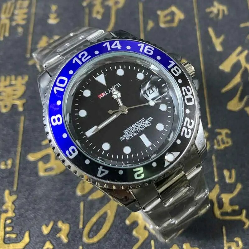 ARLANCH-reloj de cuarzo deportivo para hombre, cronógrafo de pulsera, resistente al agua, con fecha, color negro