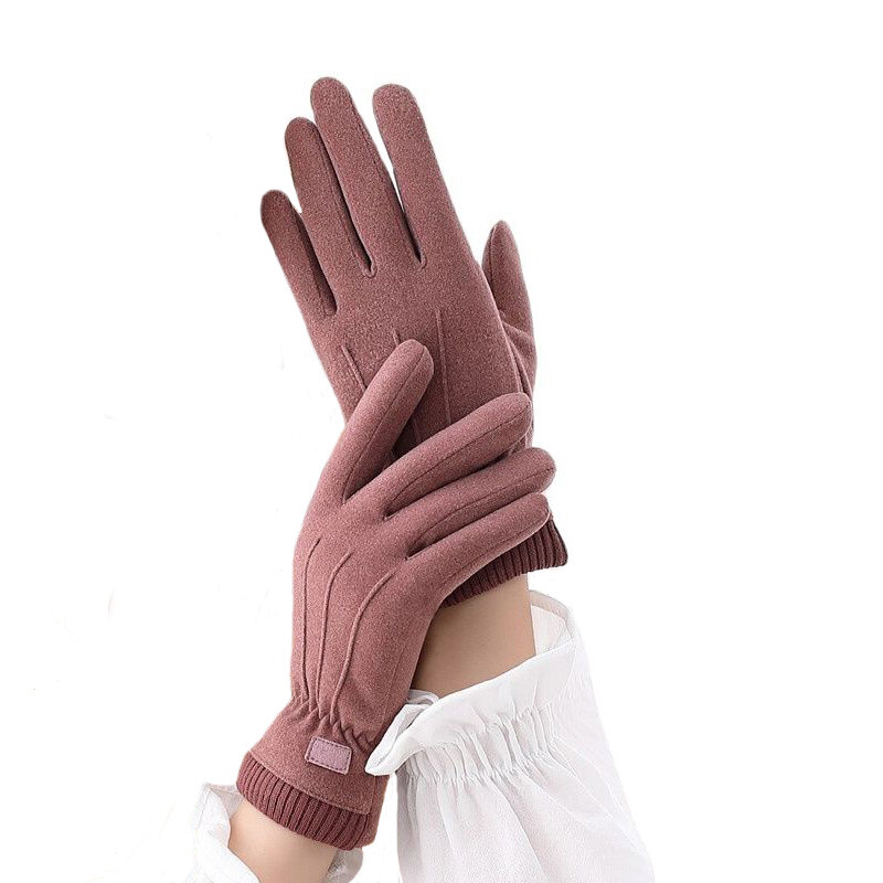 Le donne invernali mantengono caldo il Touch Screen addensare più velluto protezione dal freddo moda guanti da ciclismo stile semplice Solid Drive